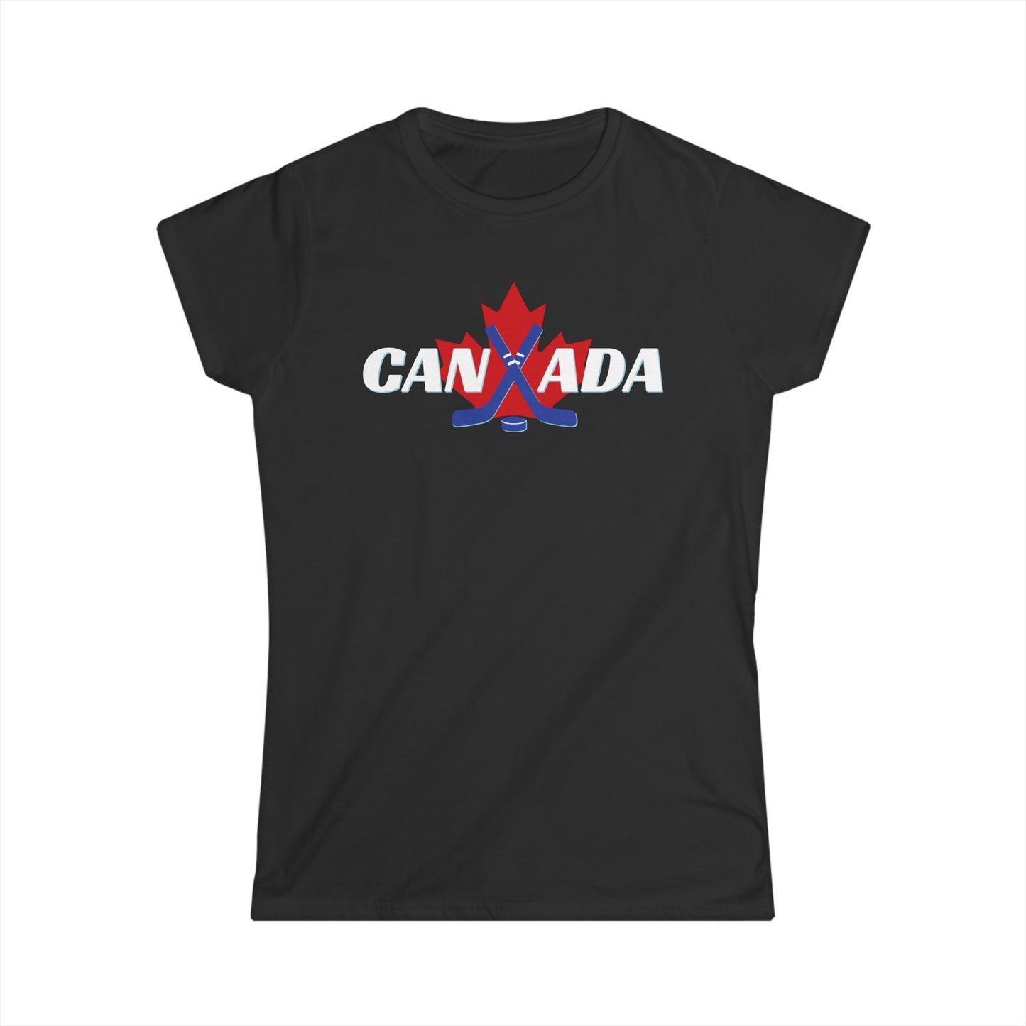 Canadian Hockey Stick Maple Leaf Women's Shirt Black