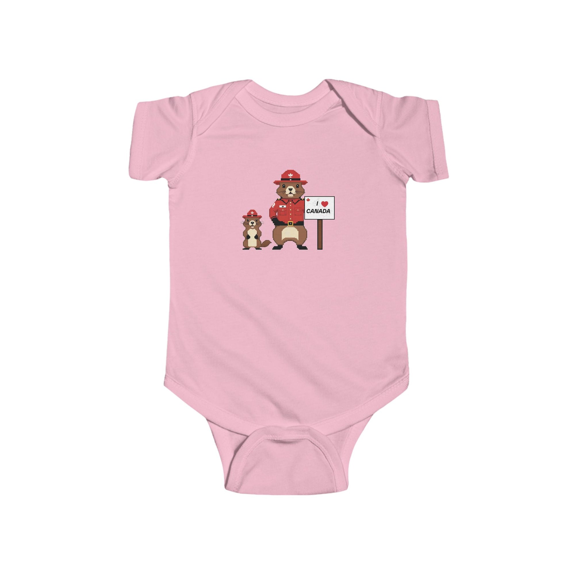 Cute Beaver Baby Onesie Pink