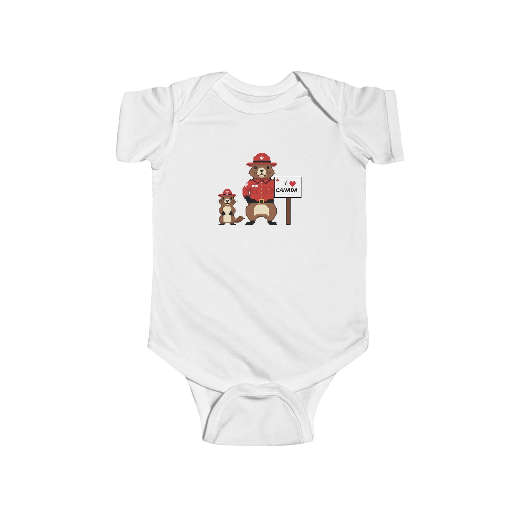 Cute Beaver Baby Onesie White