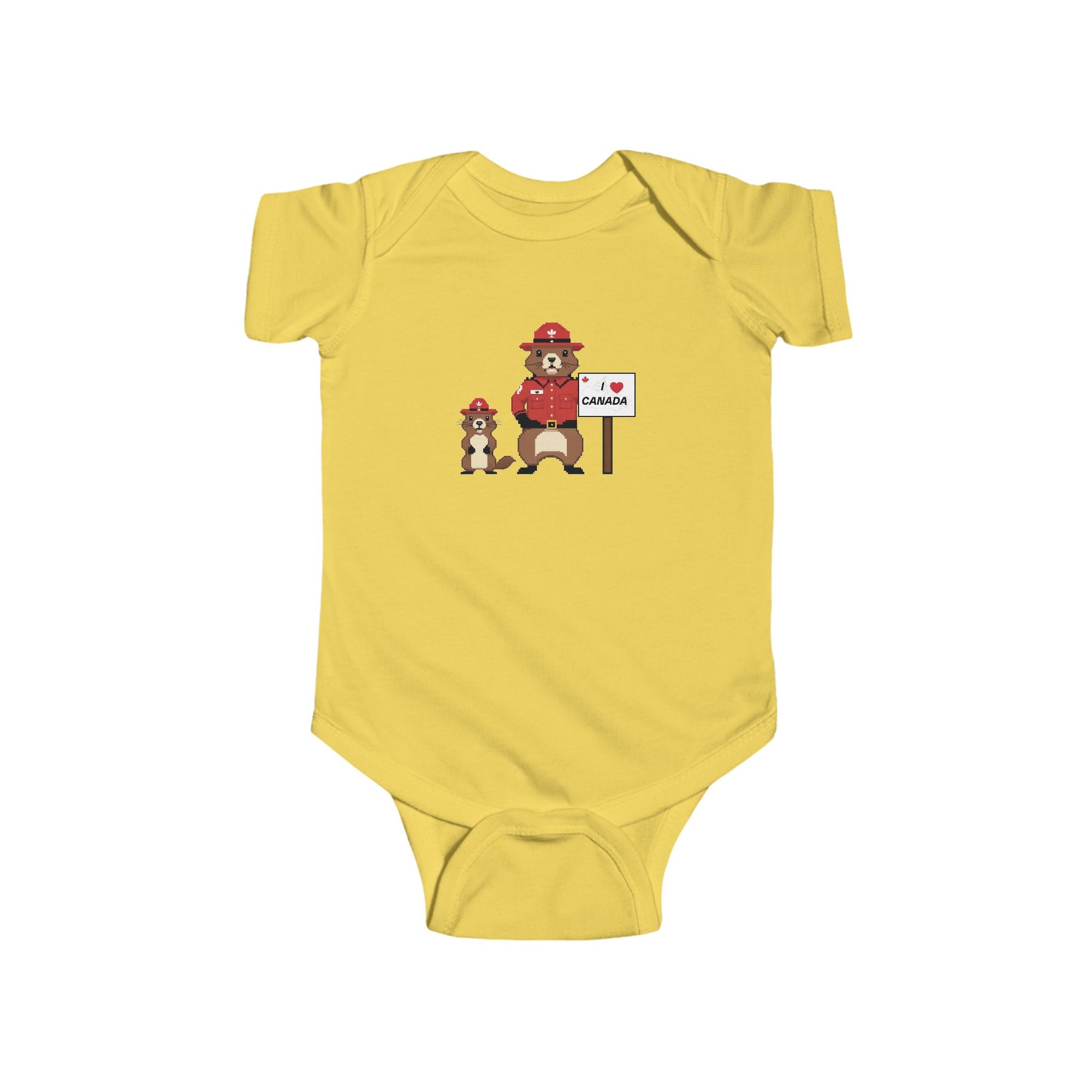 Cute Beaver Baby Onesie Yellow