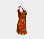 Autumn Maple Leaves Flare Dress