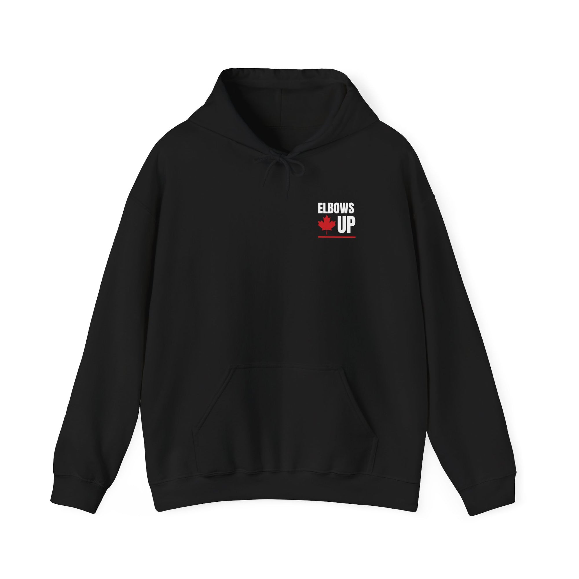 Elbows Up Badge Hoodie Black