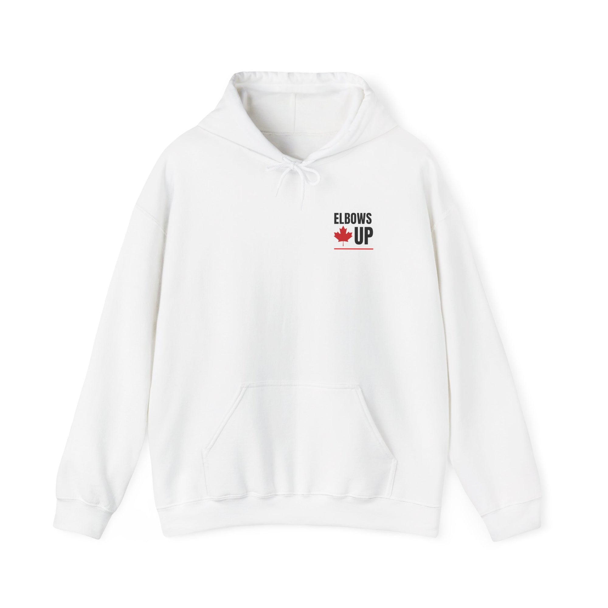 Elbows Up Badge Hoodie White