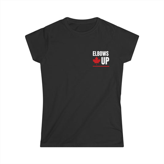 Elbows Up Badge Women Shirt Balck