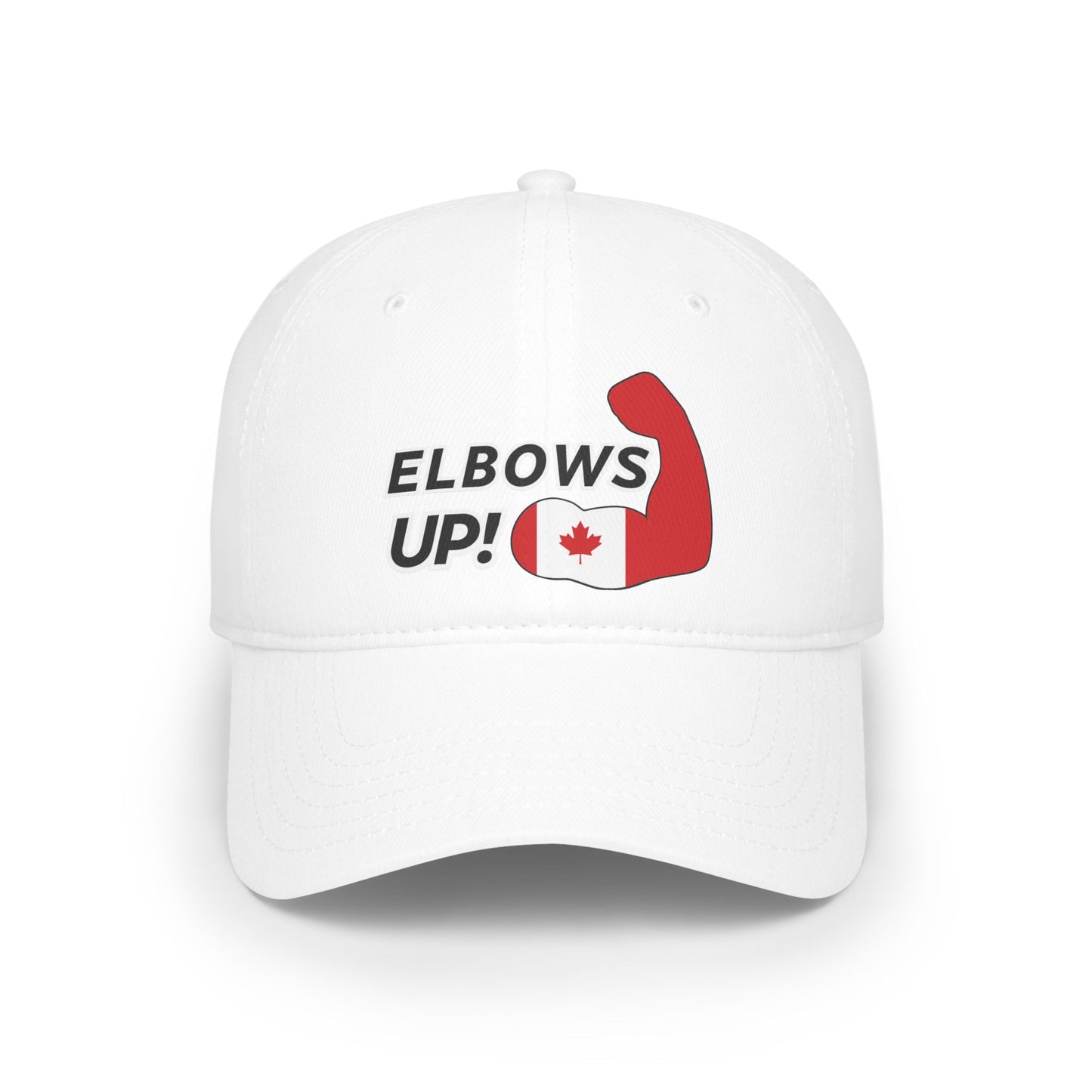 Elbows Up Canadian Power Cap White