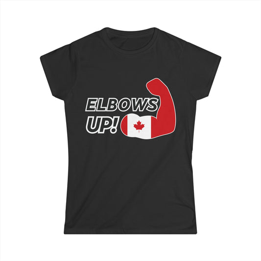 Elbows up Canadian Power Women Shirt Black