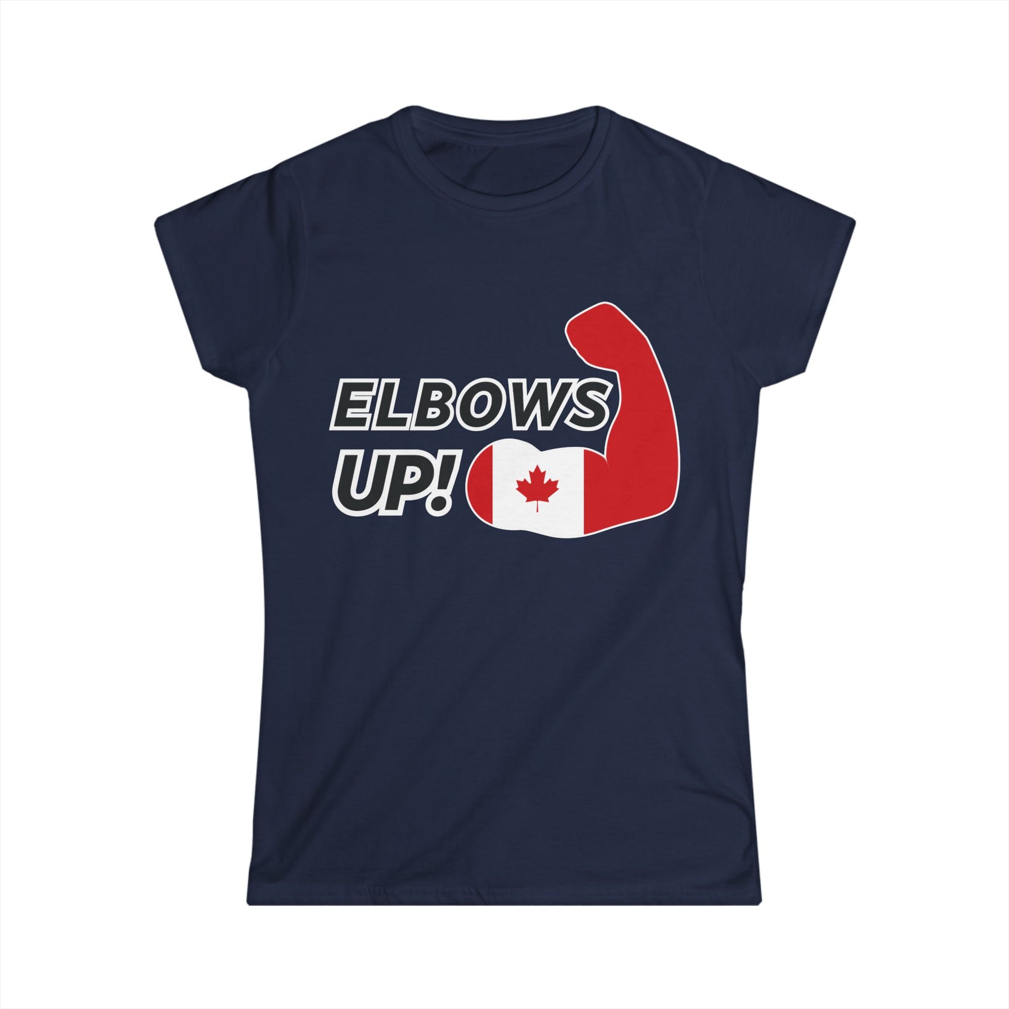 Elbows up Canadian Power Women Shirt Navy