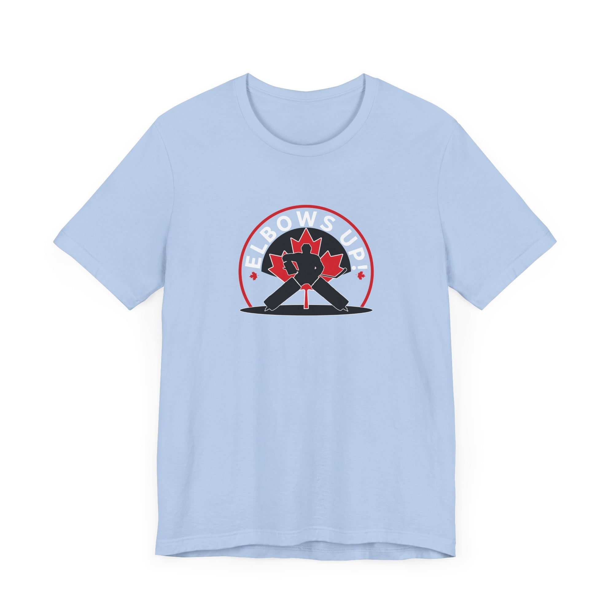 Elbows Up Hockey Shirt Light Blue