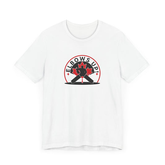 Elbows Up Hockey Shirt White