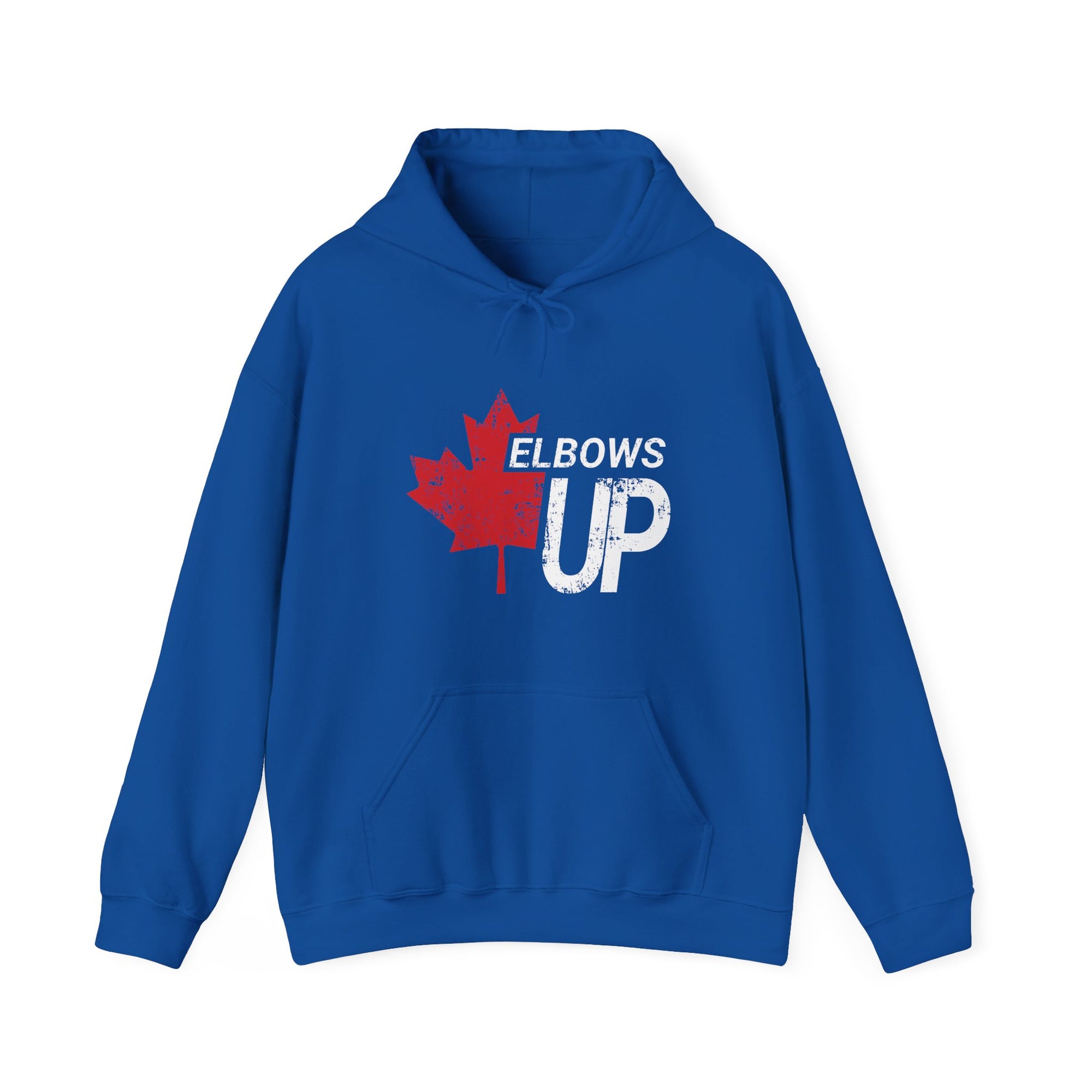 elbows up maple grunge hoodie blue