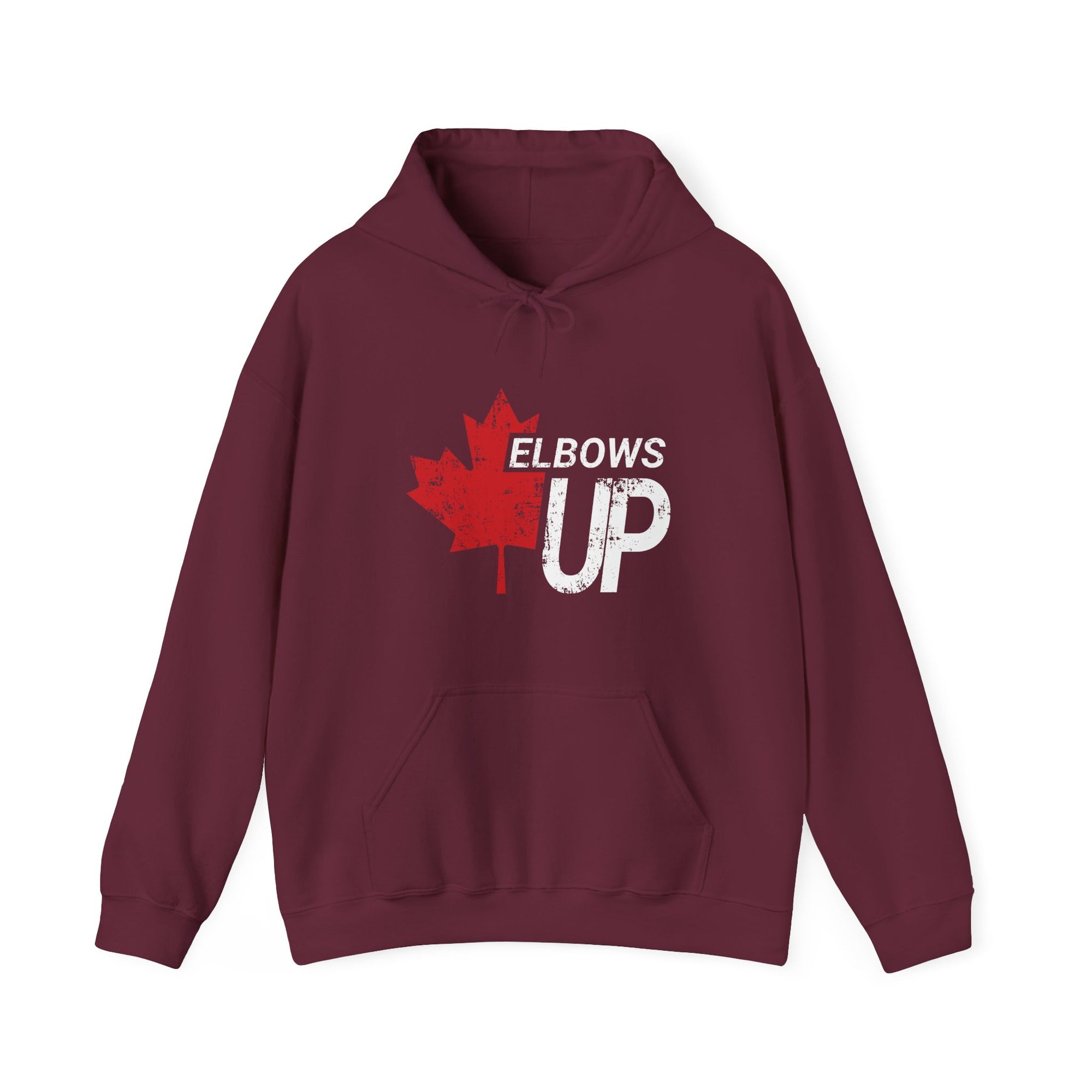 elbows up maple grunge hoodie maroon