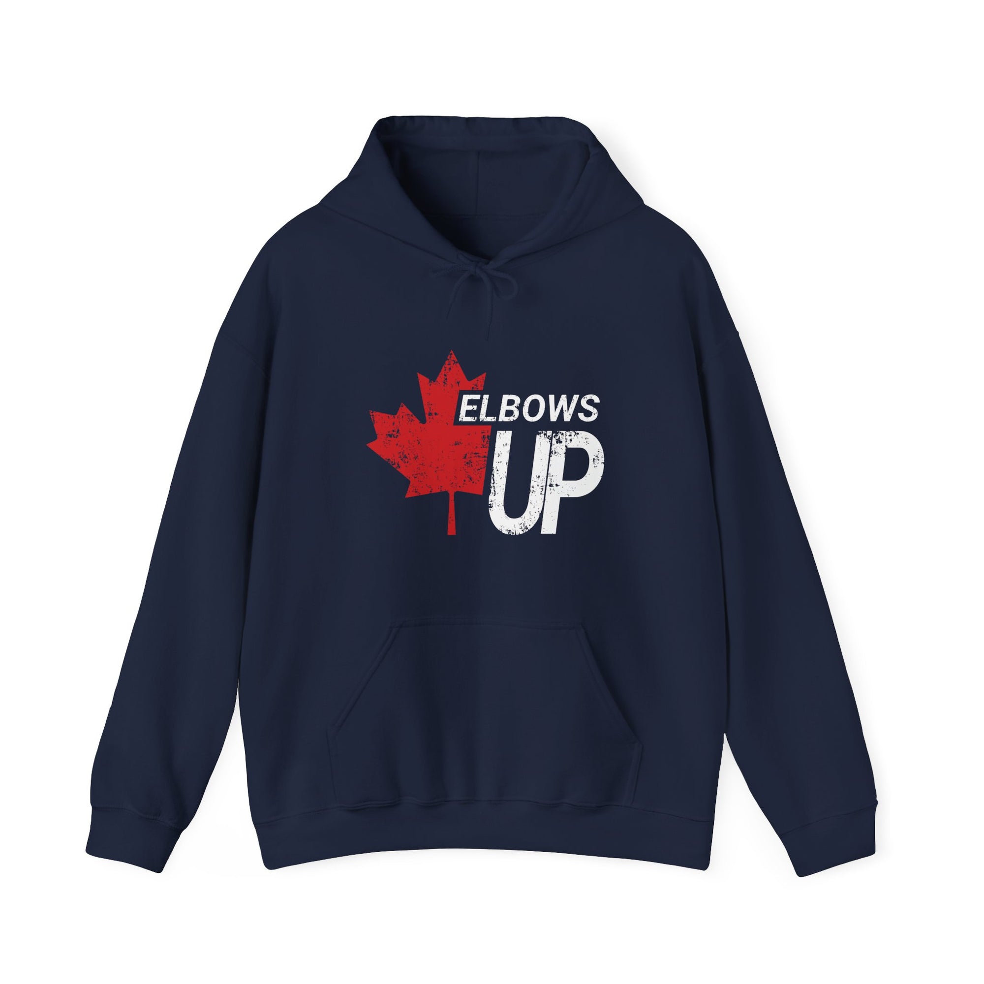elbows up maple grunge hoodie navy