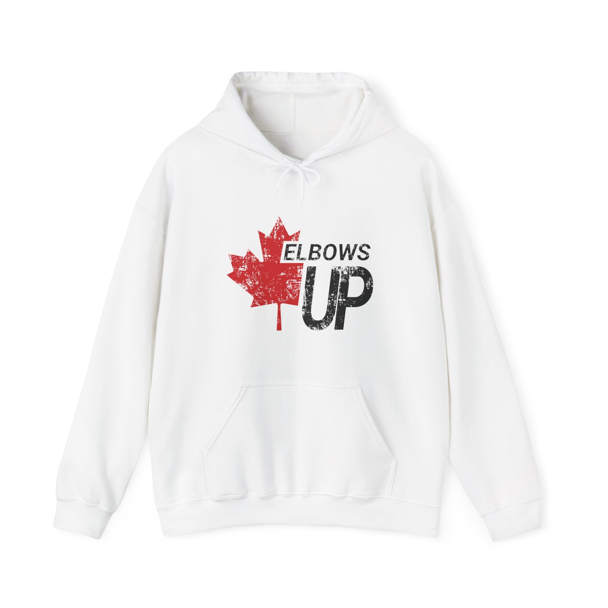 elbows up maple grunge hoodie white