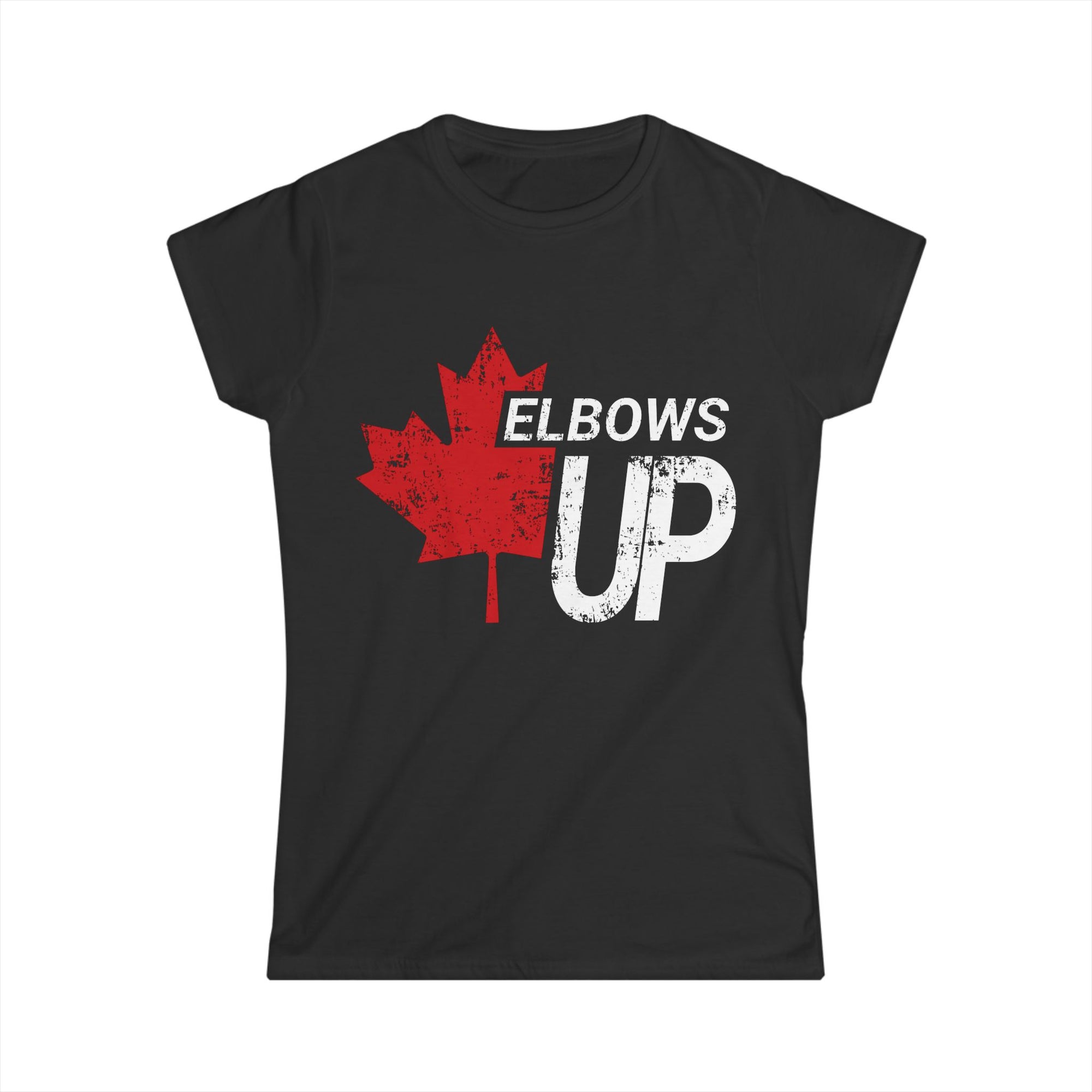 elbows up maple grunge women's shirt black