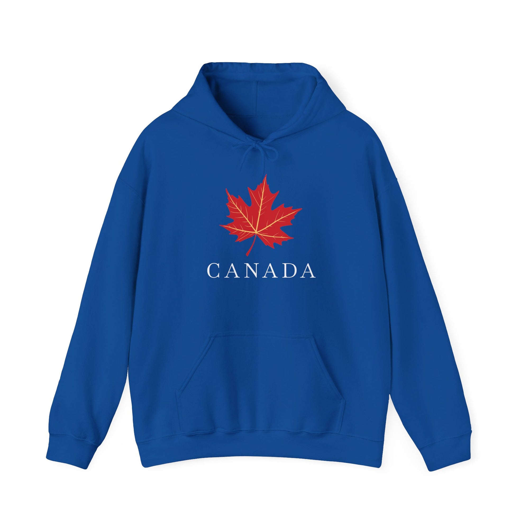 Elegant Maple Leaf Hoodie Blue