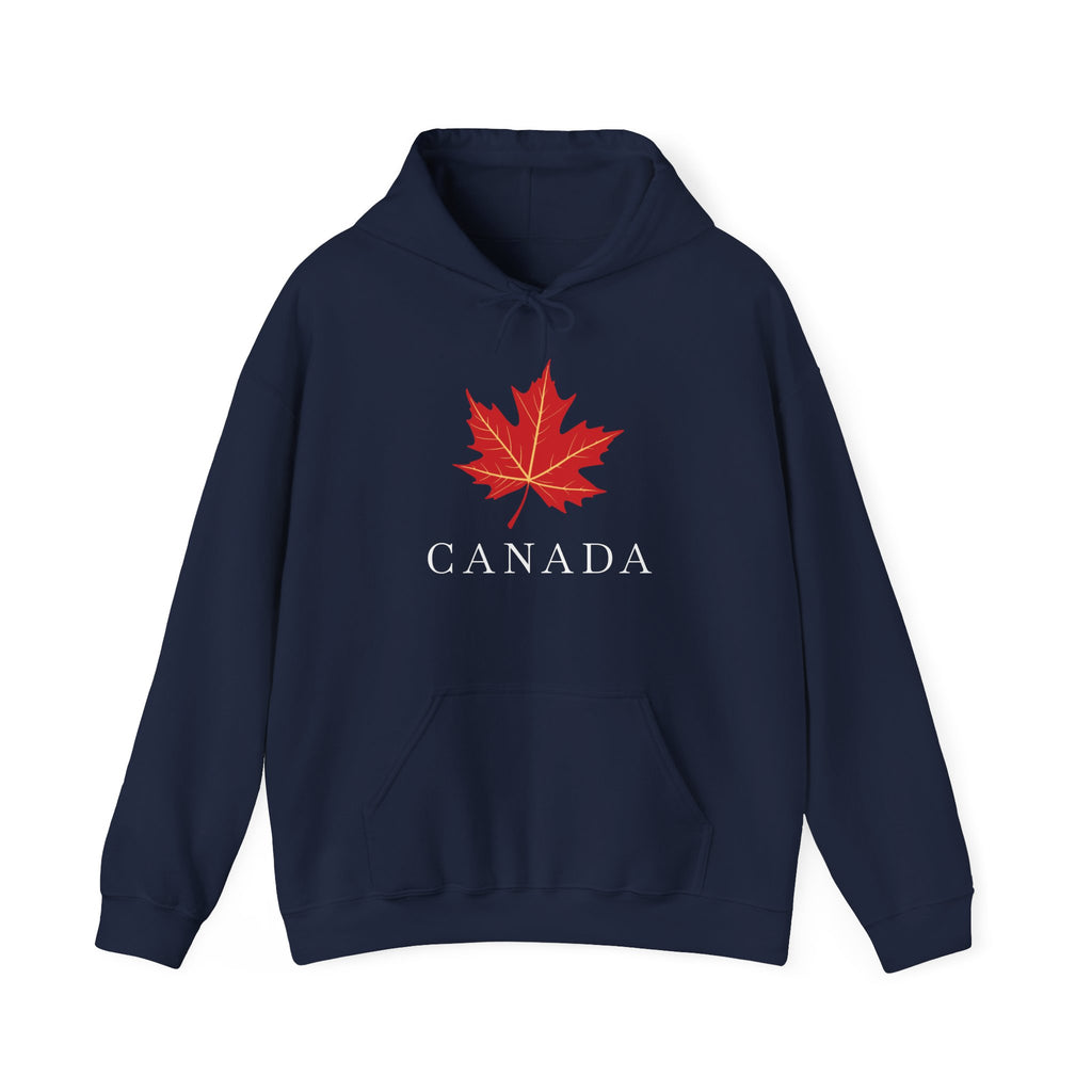 Elegant Maple Leaf Hoodie Navy