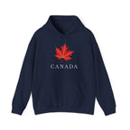 Elegant Maple Leaf Hoodie Navy