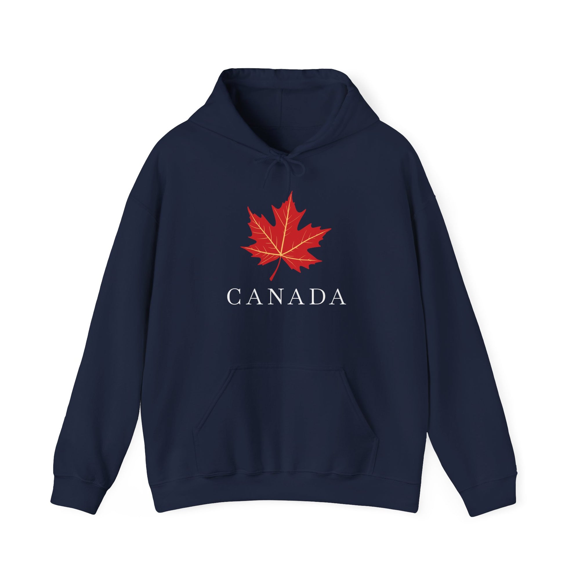 Elegant Maple Leaf Hoodie Navy