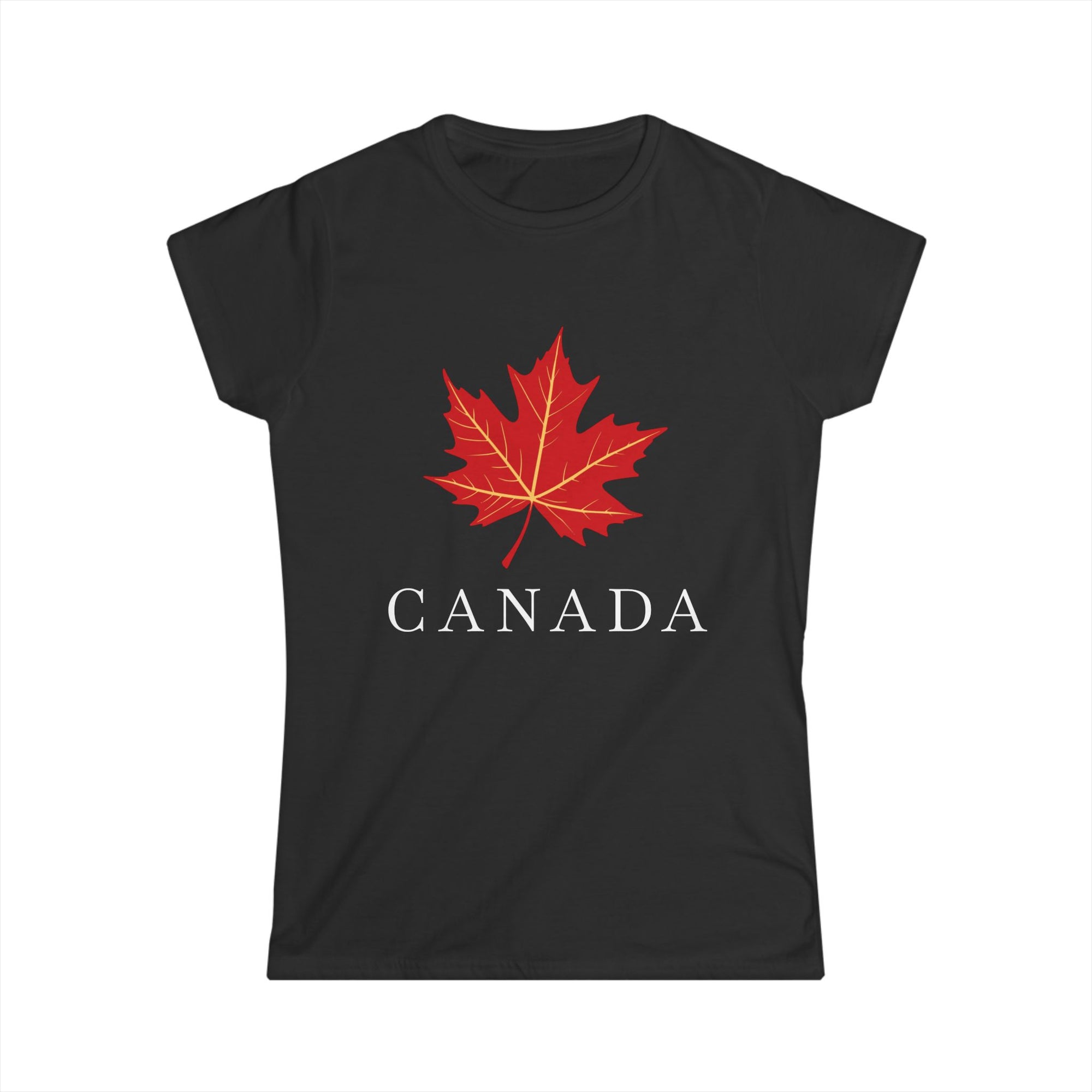 Elegant Maple Leaf Women's Shirt Black