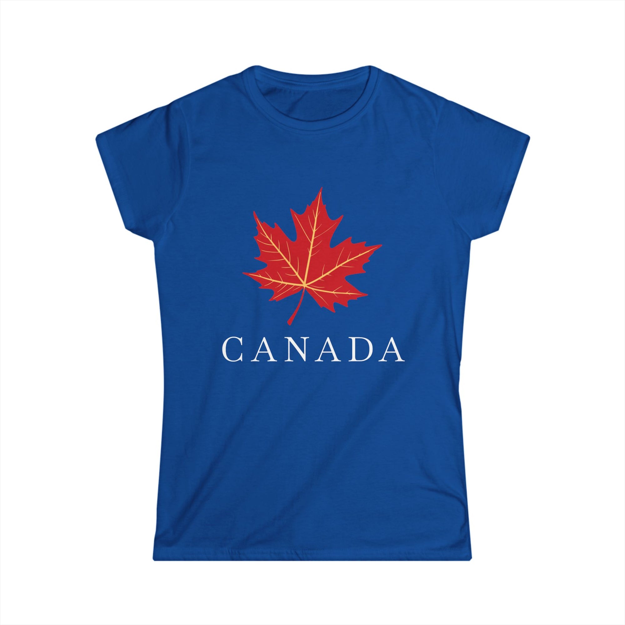 Elegant Maple Leaf Women's Shirt Blue