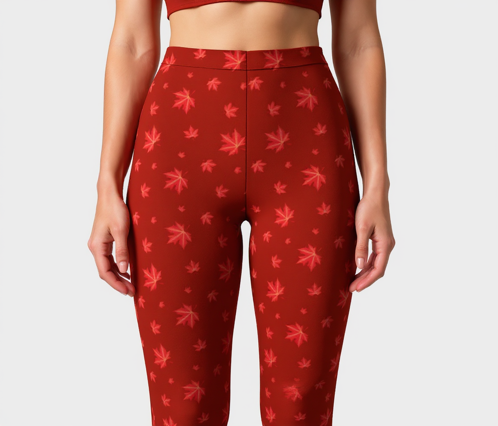 Elegant Maple Leaves Leggings