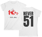 established 1867 never 51 women's shirt white