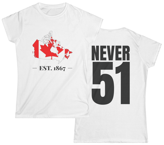 established 1867 never 51 women's shirt white