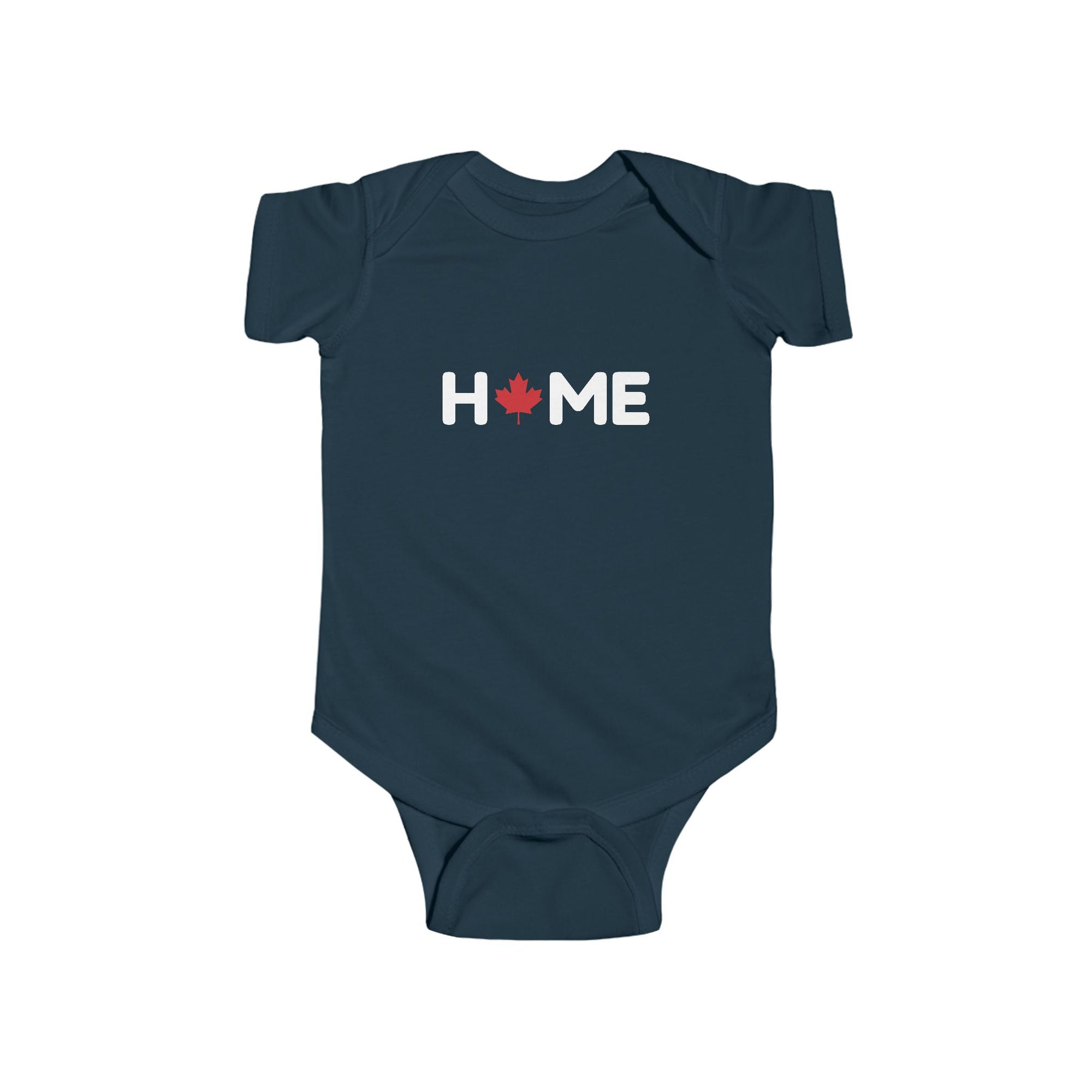 Home Maple Leaf  Baby Onesie Navy