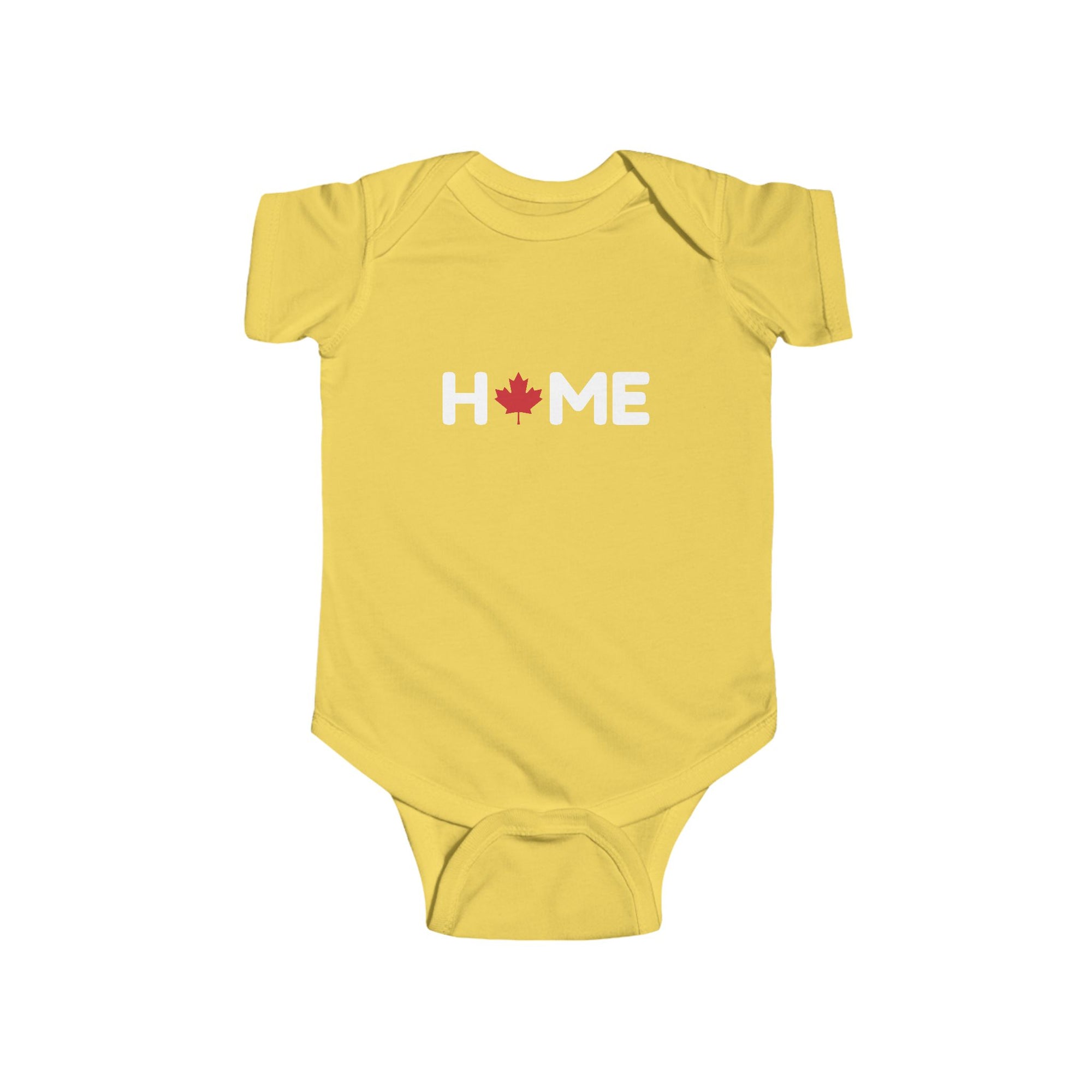 Home Maple Leaf  Baby Onesie Yellow