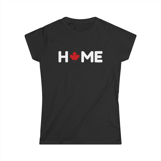 Home Maple Leaf Women Shirt Black