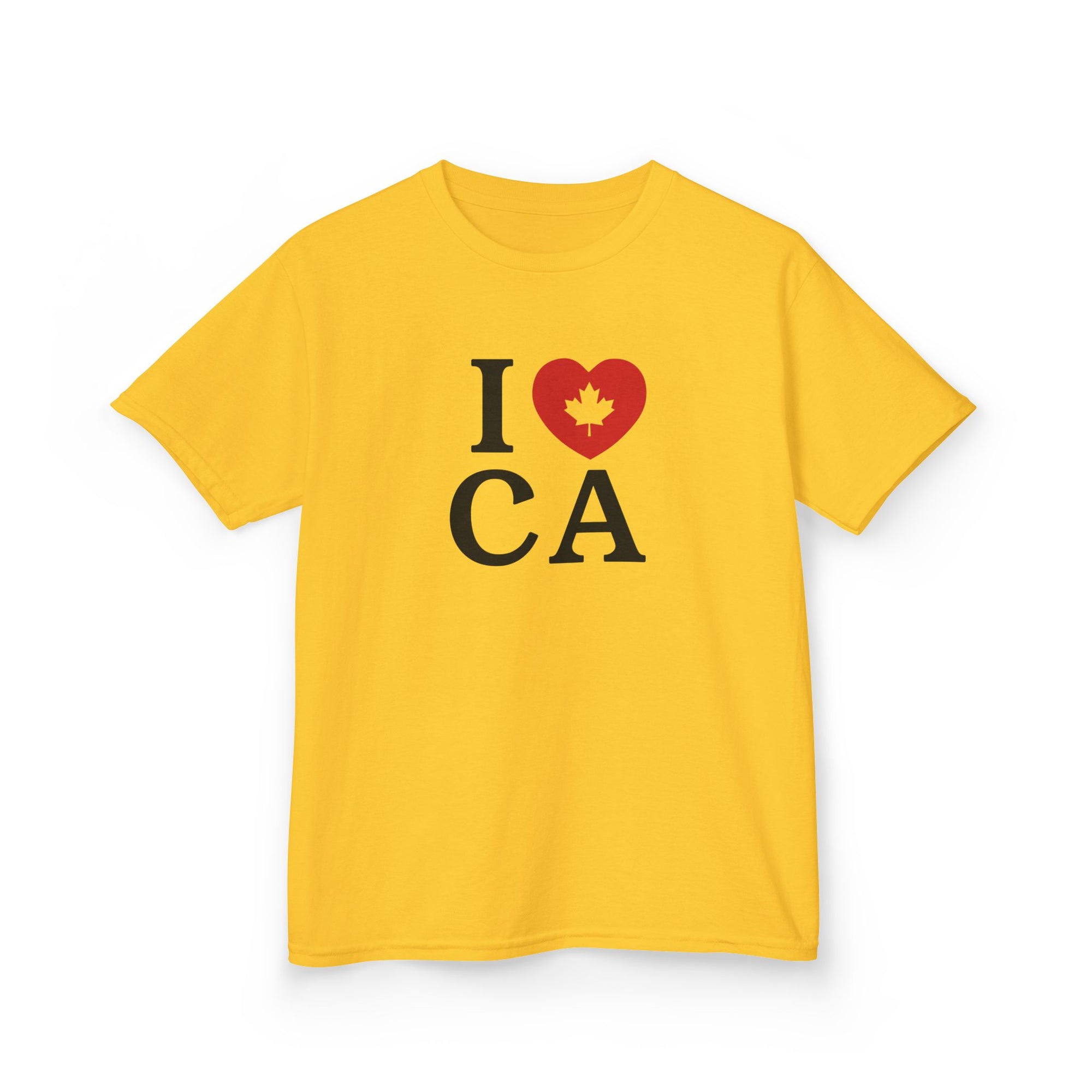 I Love Canada Kid Shirt Yellow