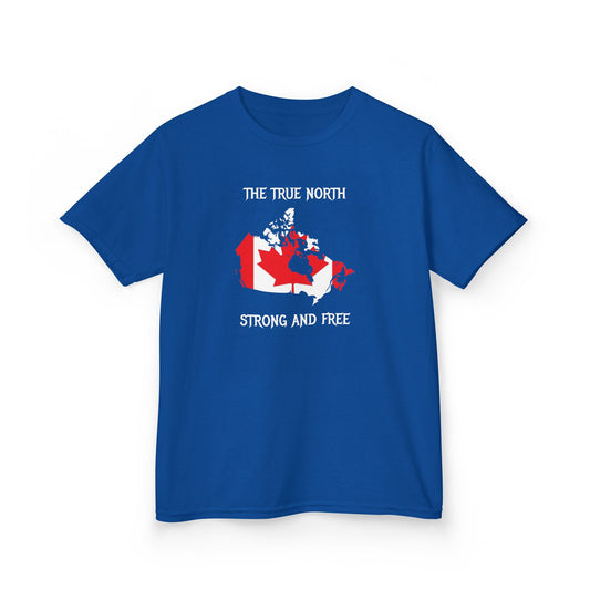 The True North Strong and Free Kid Shirt Blue