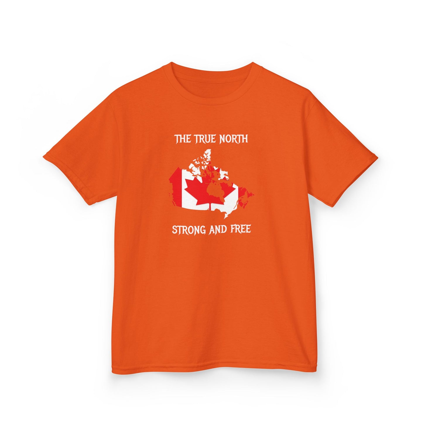 The True North Strong and Free Kid Shirt Orange