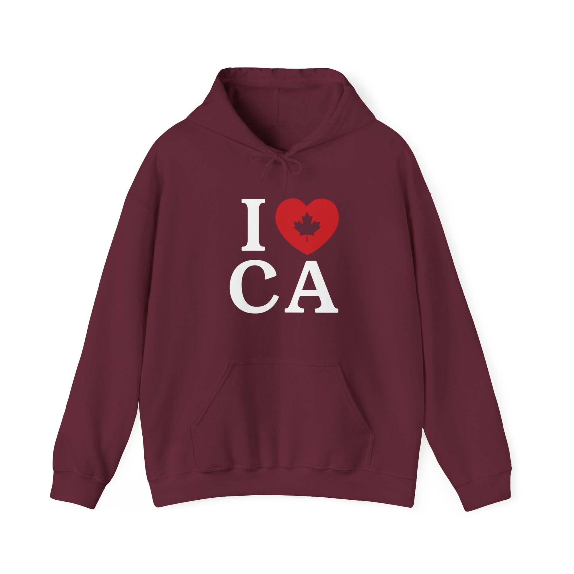 I Love Canada Hoodie Maroon
