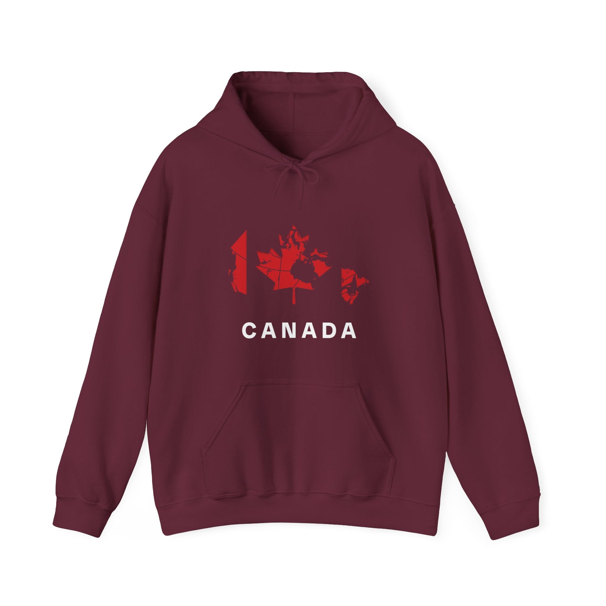 Map of Canada Hoodie Maroon