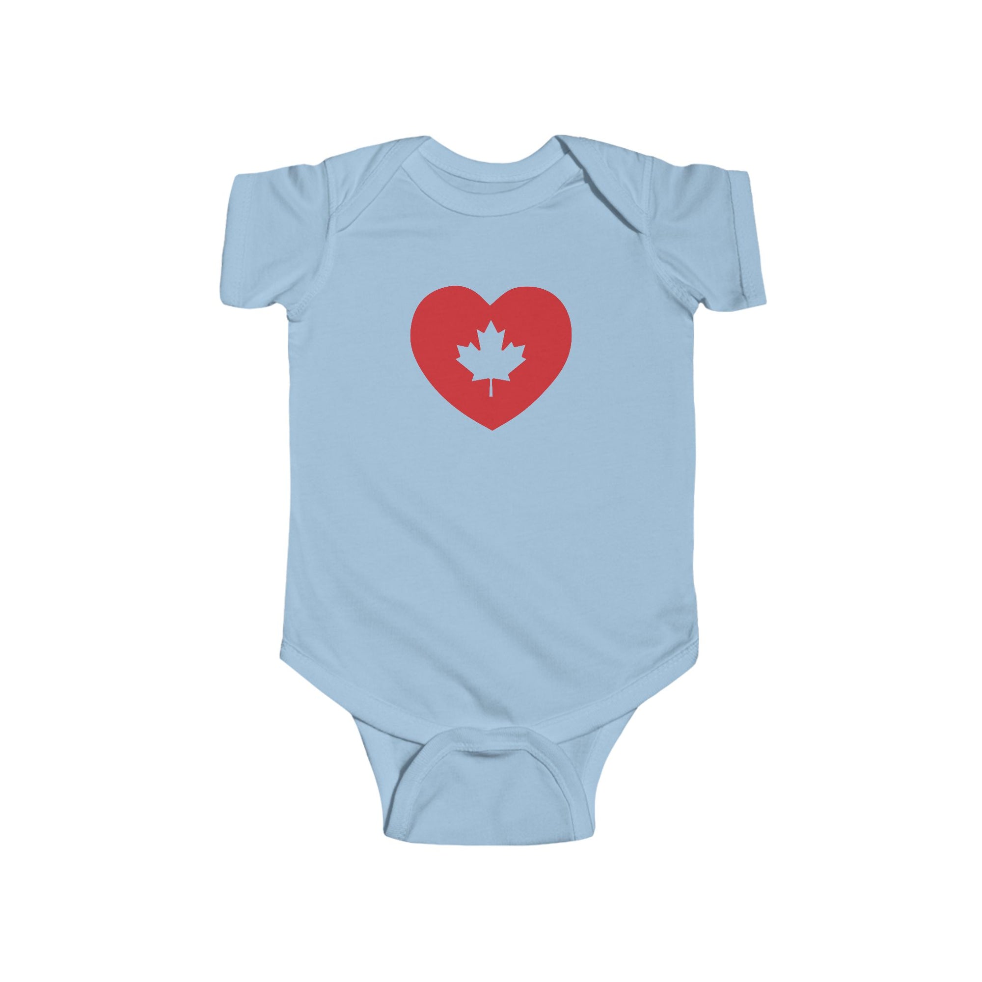 Maple Leaf Heart Baby Onesie Blue