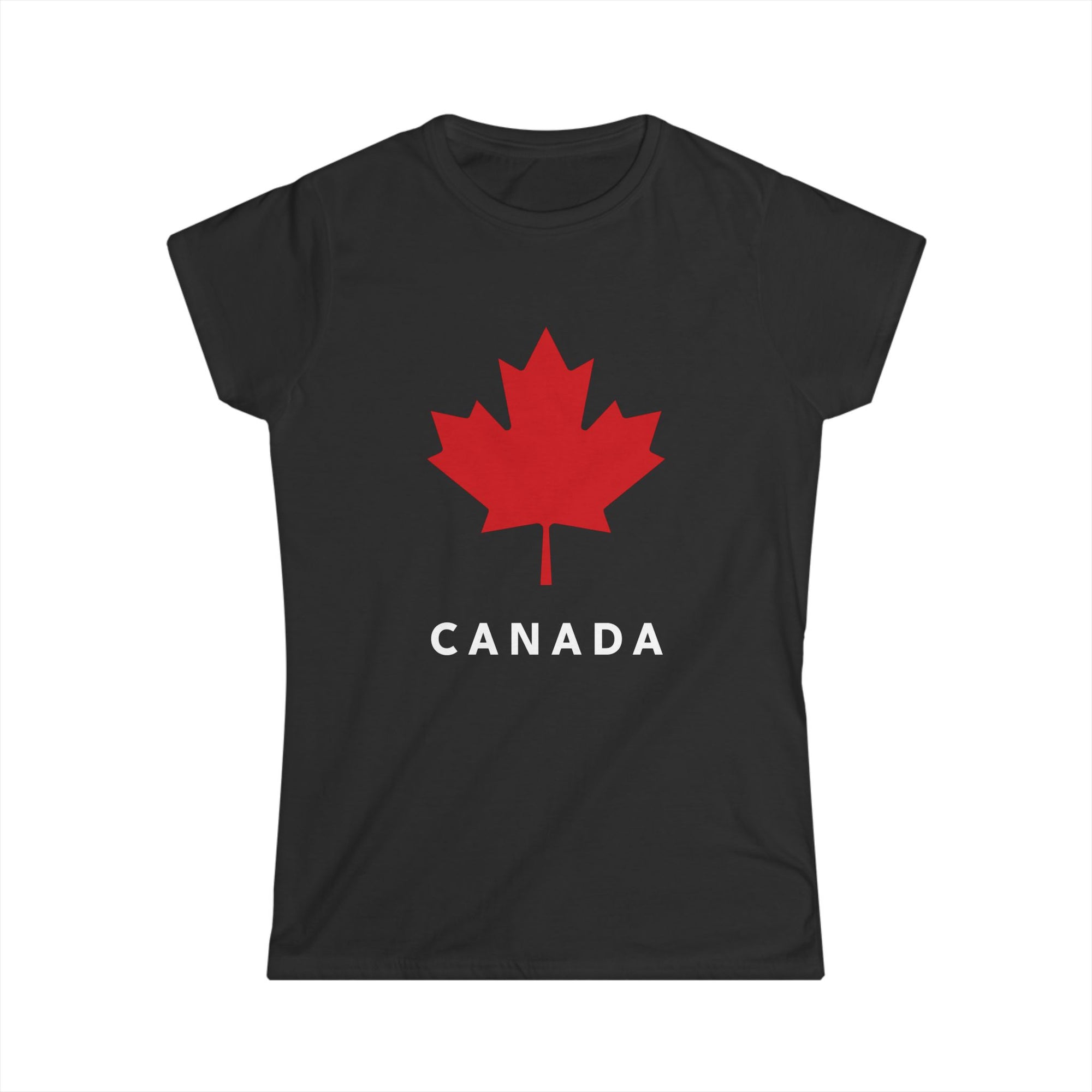 maple leaf women's shirt black