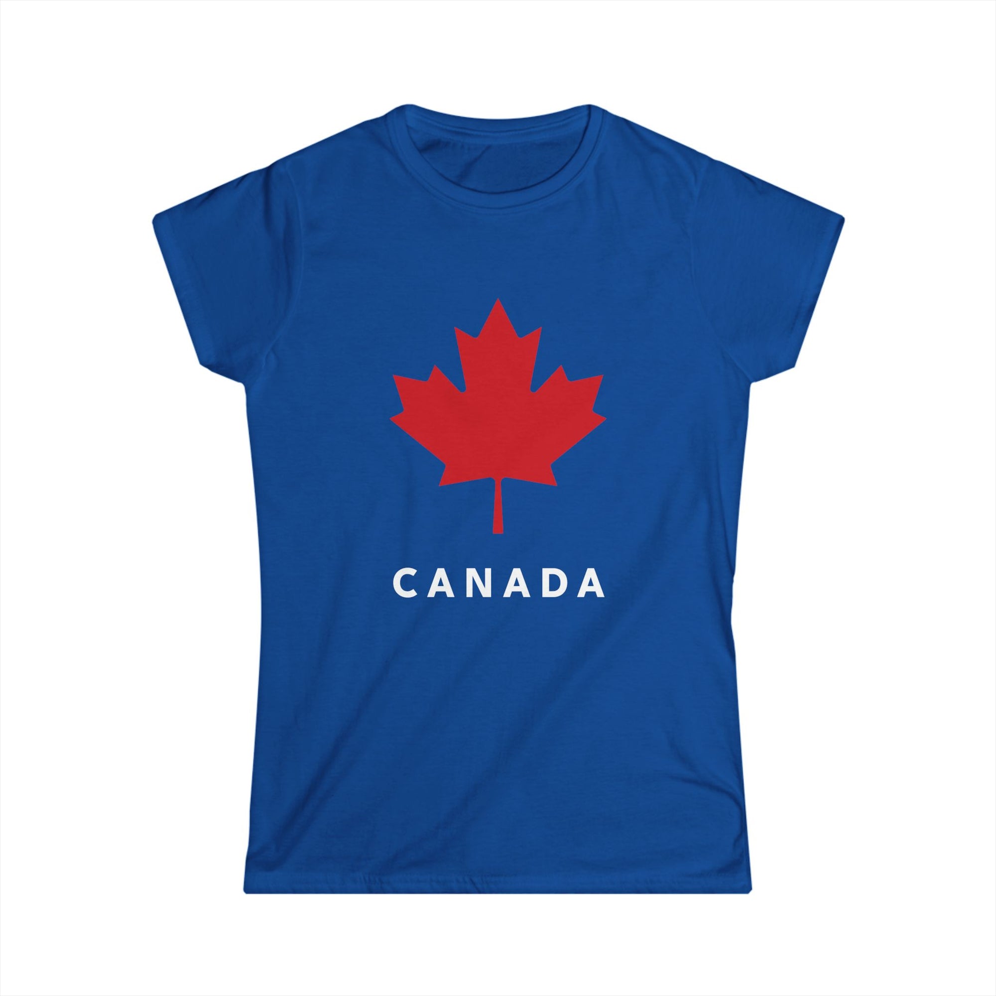 maple leaf women's shirt blue