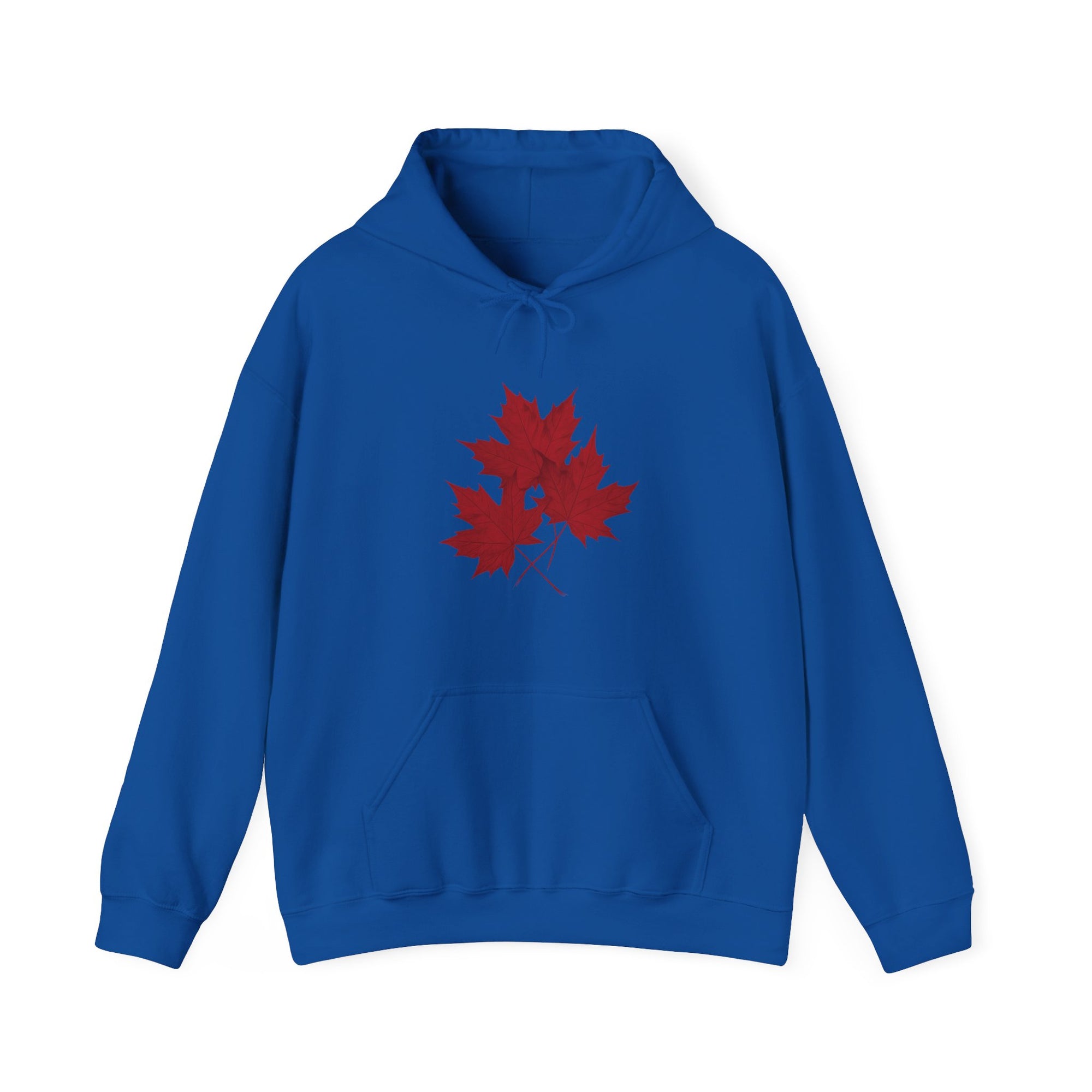 maple leaves hoodie blue