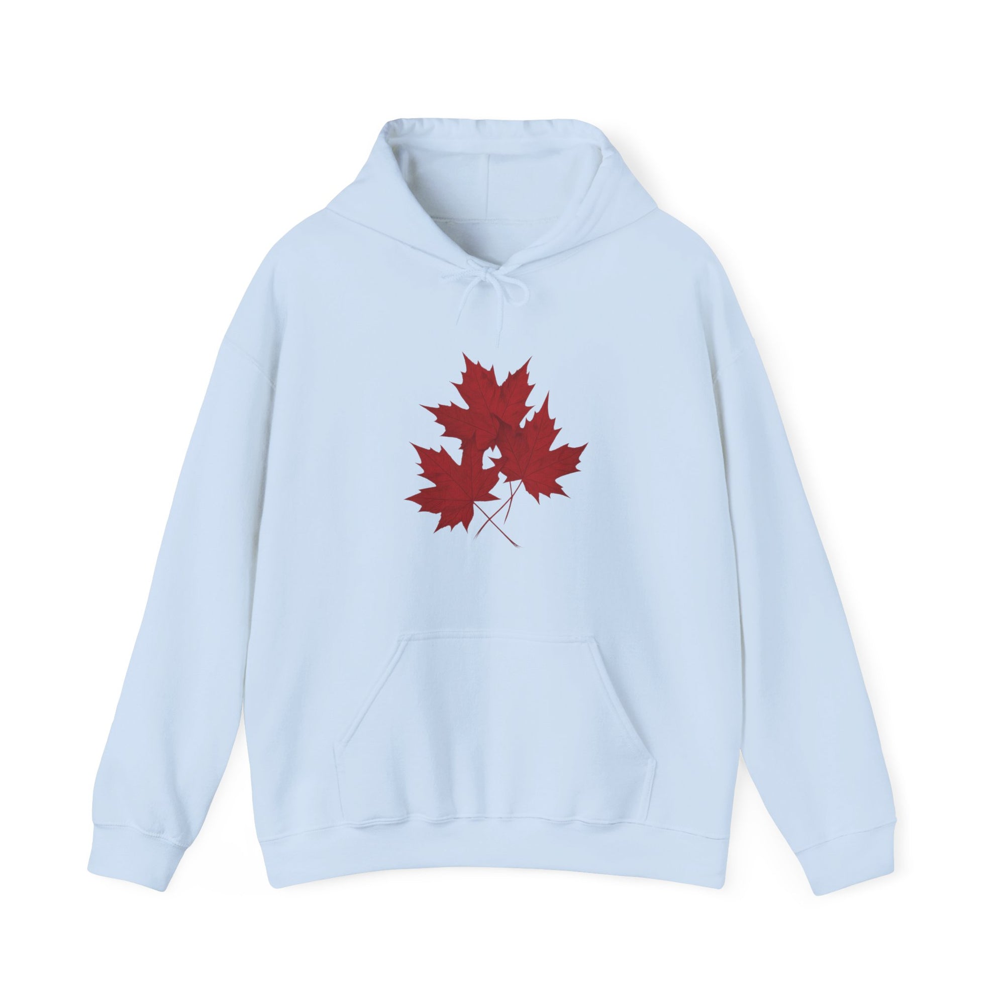maple leaves hoodie light blue