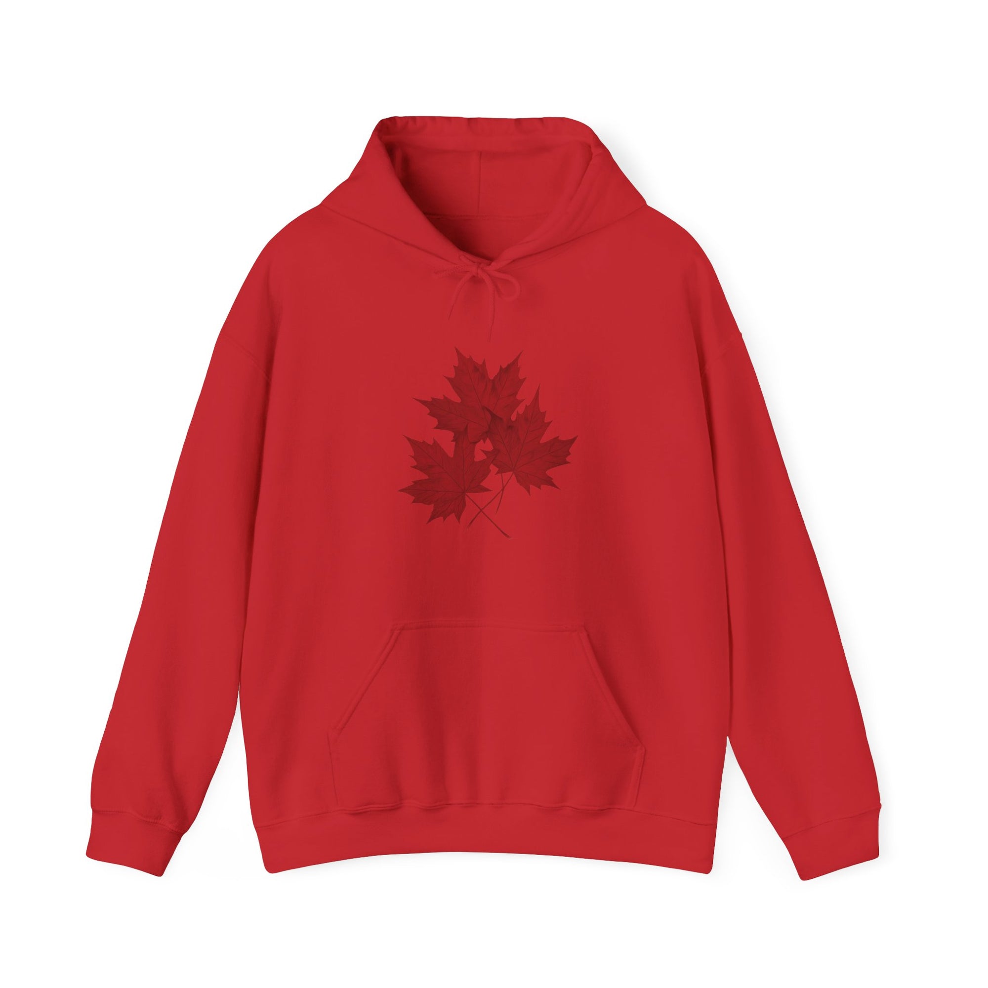 maple leaves hoodie red