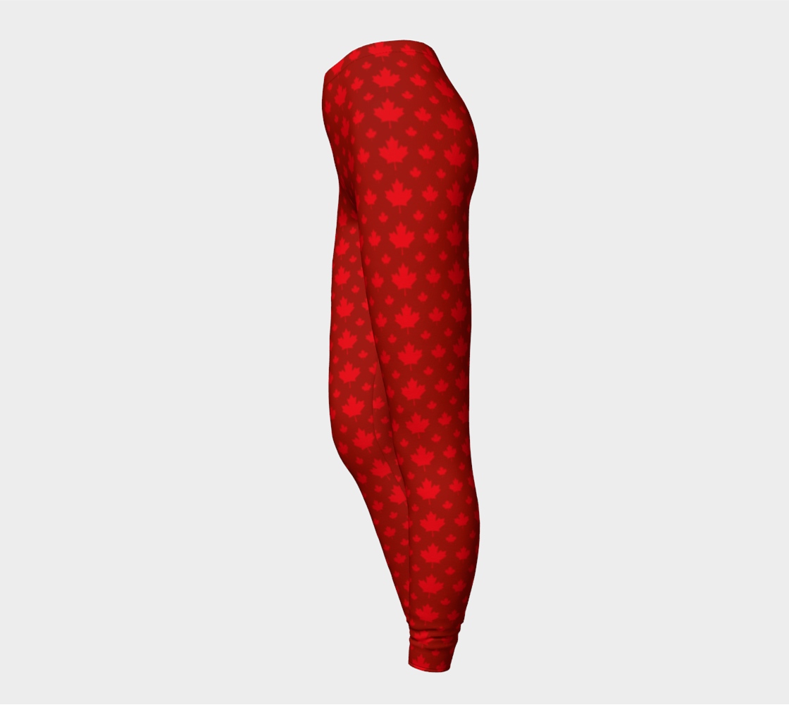 Red leggings with a pattern on a light gray background