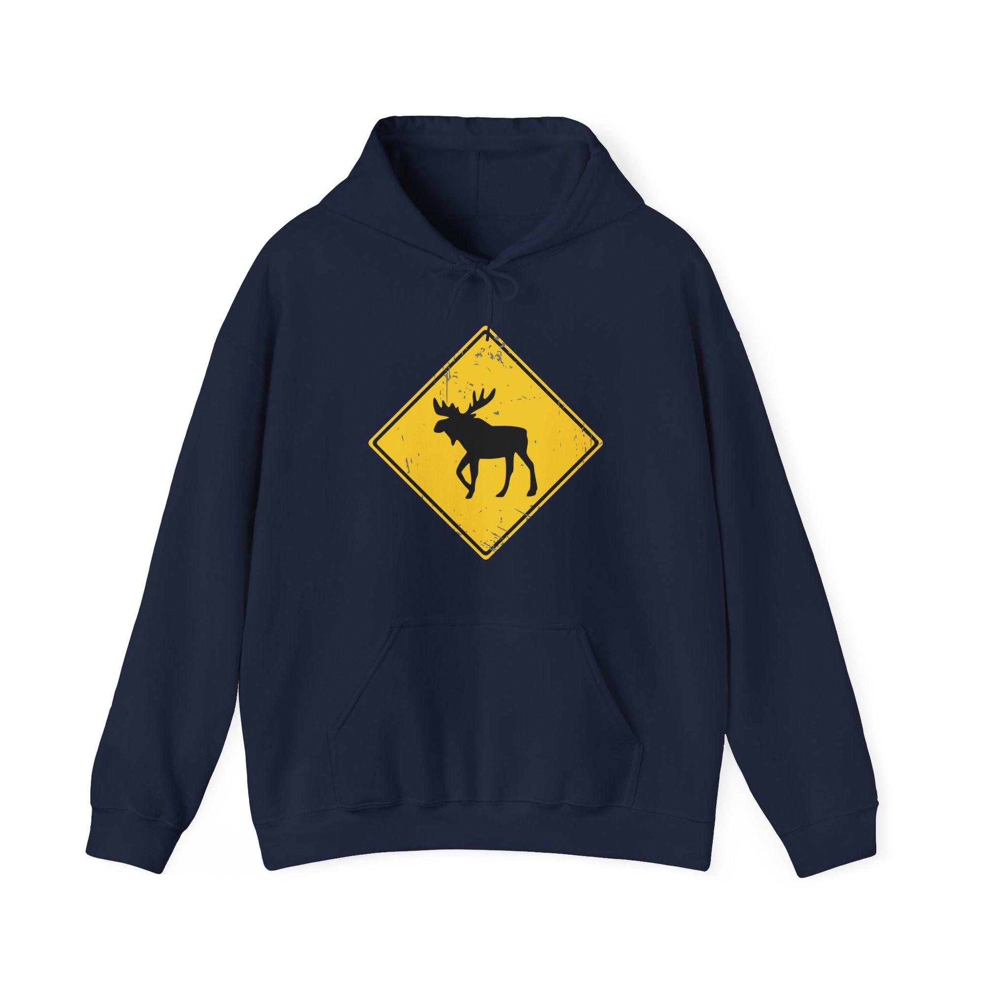 moose crossing hoodie navy