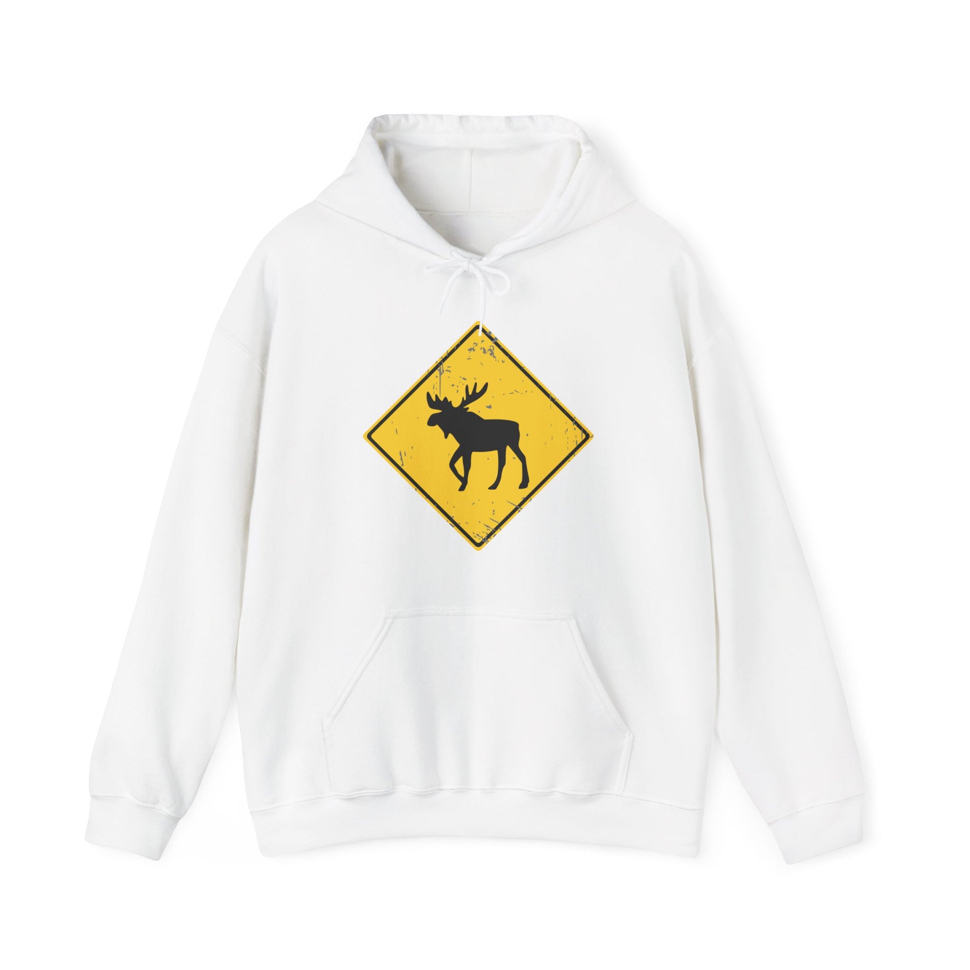 moose crossing hoodie white