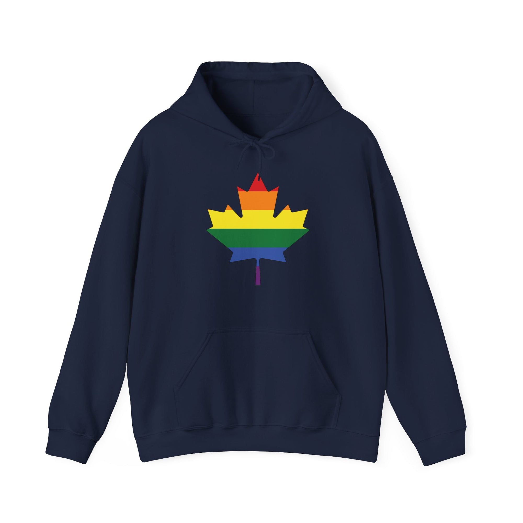 Pride Maple Leaf Women Hoodie Navy