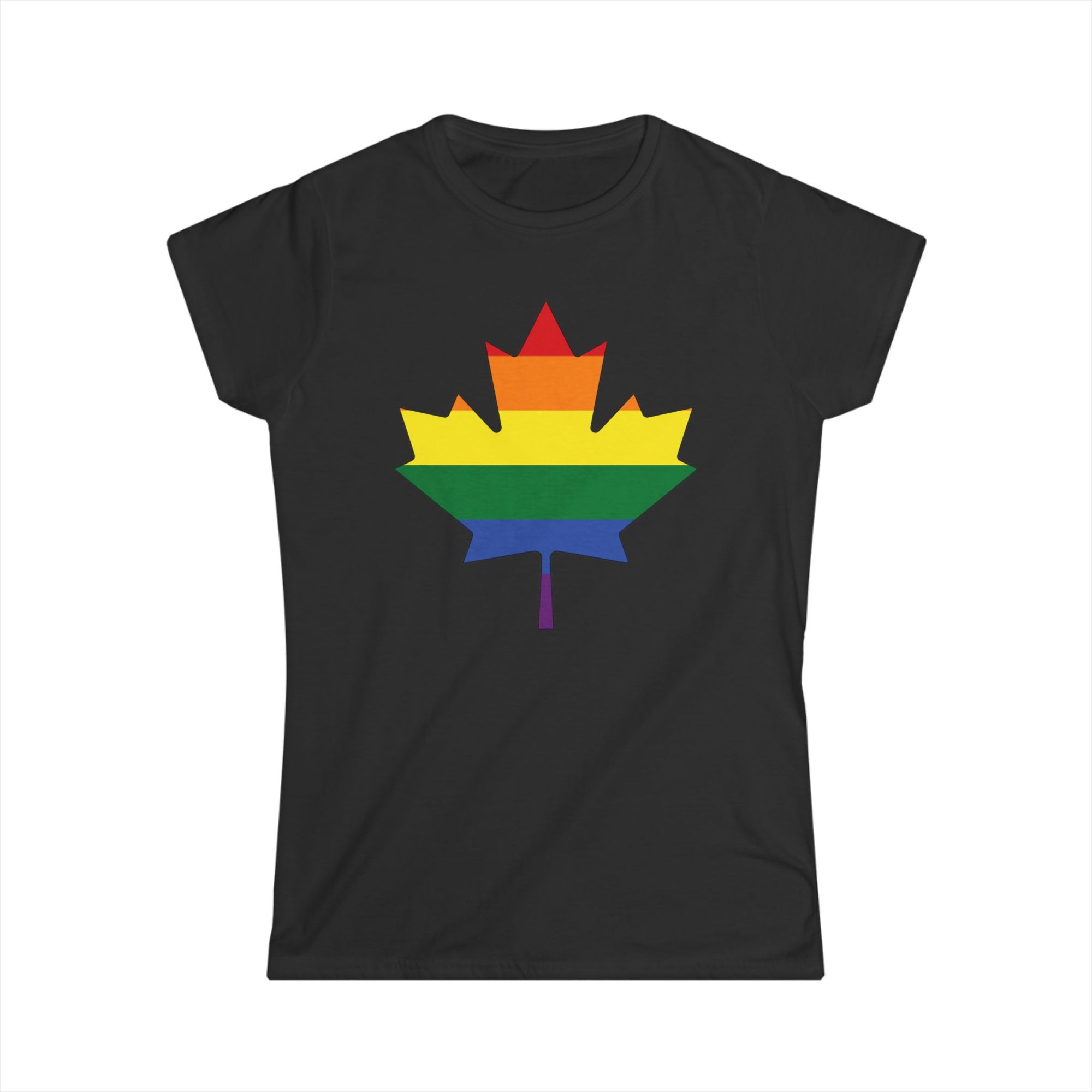 Pride Maple Leaf Women Shirt Black