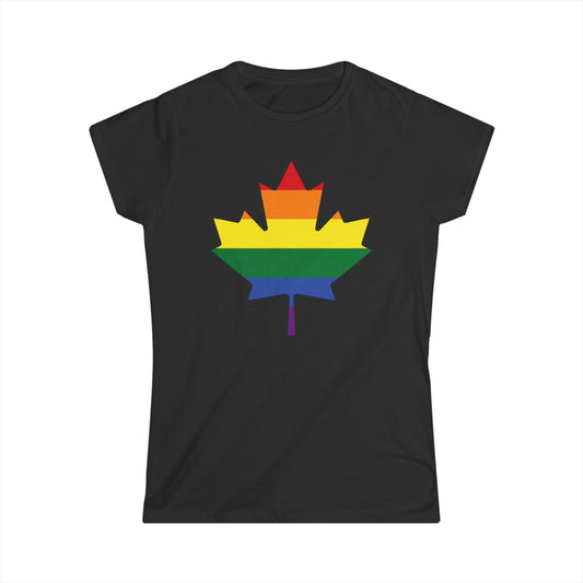 Pride Maple Leaf Women Shirt Black