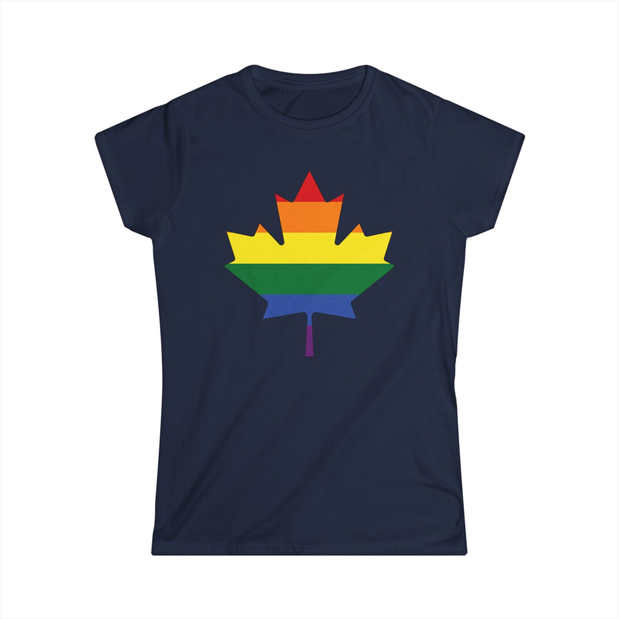 Pride Maple Leaf Women Shirt Navy