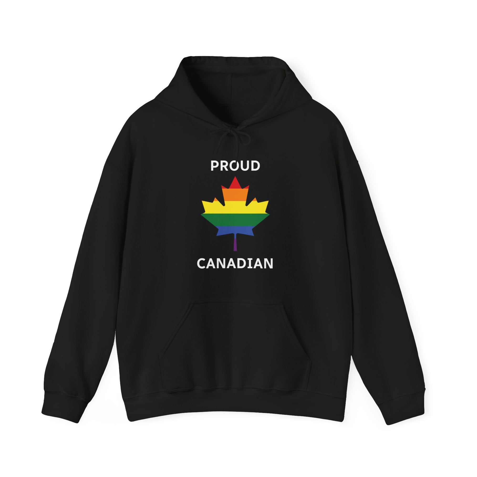 proud canadian maple leaf hoodie black