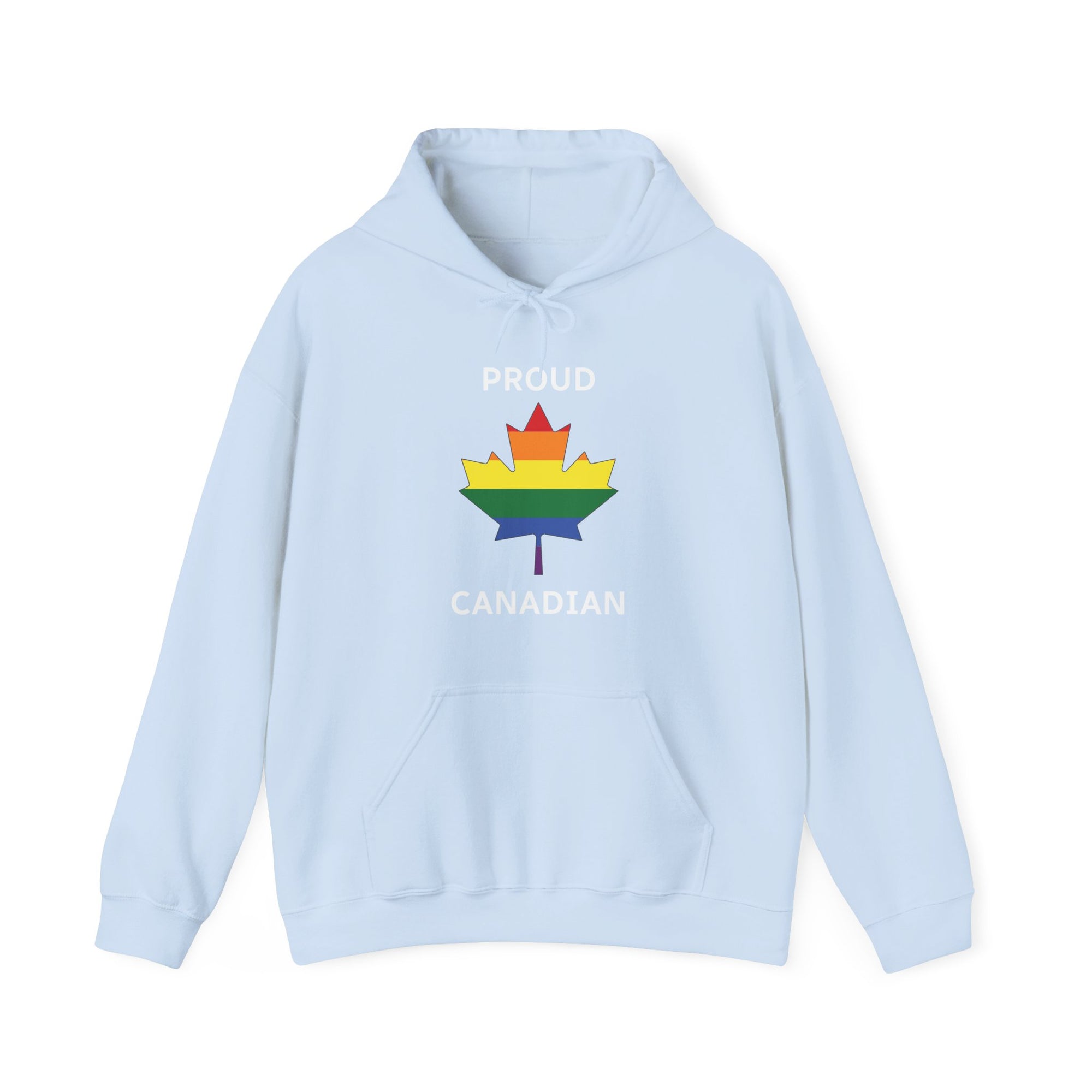 proud canadian maple leaf hoodie light blue